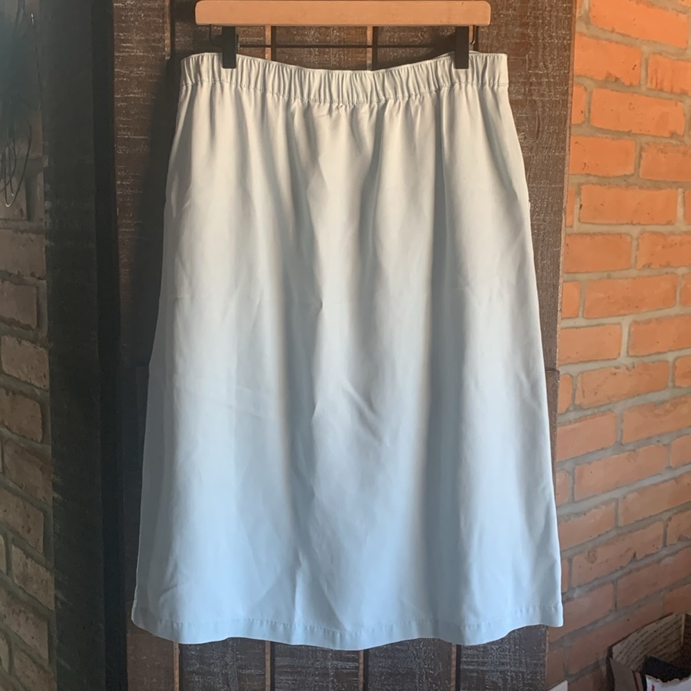 Soft Surroundings A-line skirt size small light blue embroidered coastal soft - Picture 6 of 13